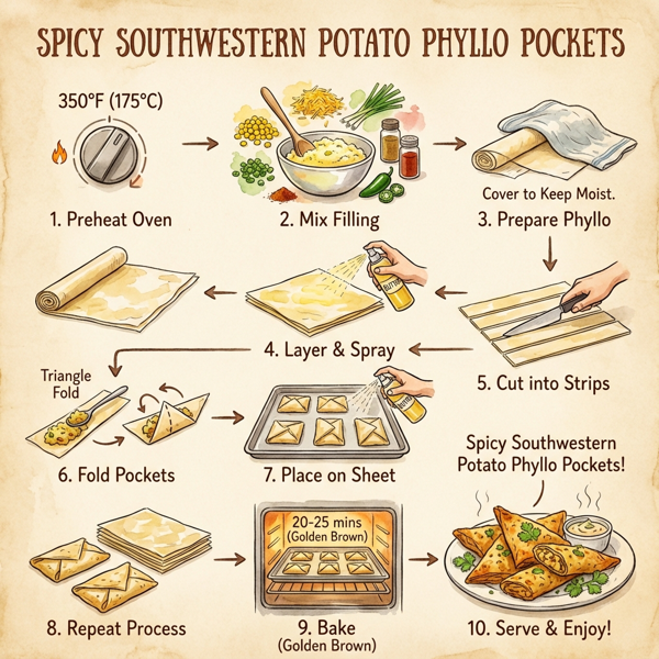 Spicy Southwestern Potato Phyllo Pockets instructions