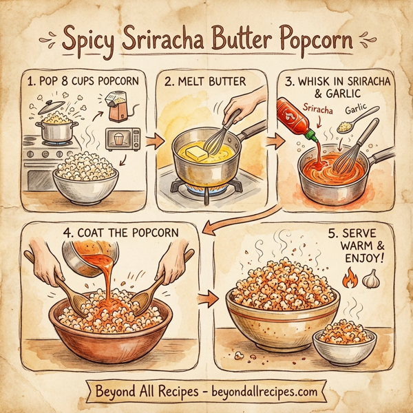 Spicy Sriracha Butter Popcorn instructions