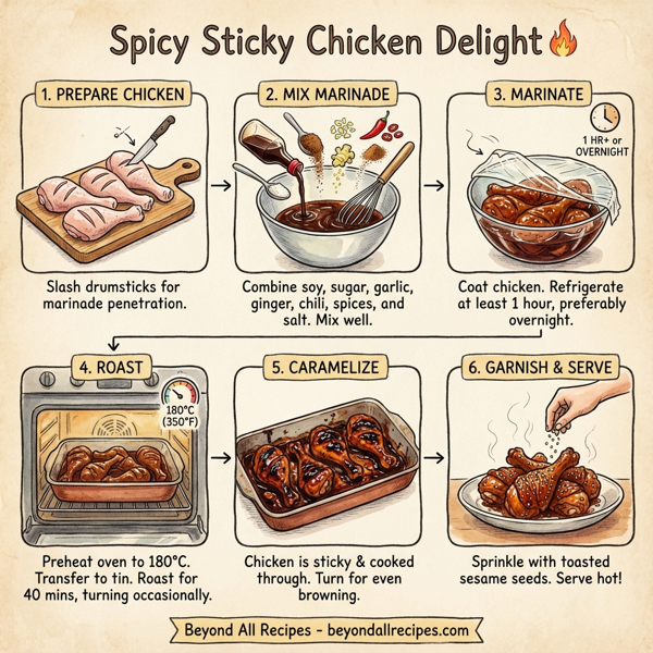 Spicy Sticky Chicken Delight instructions