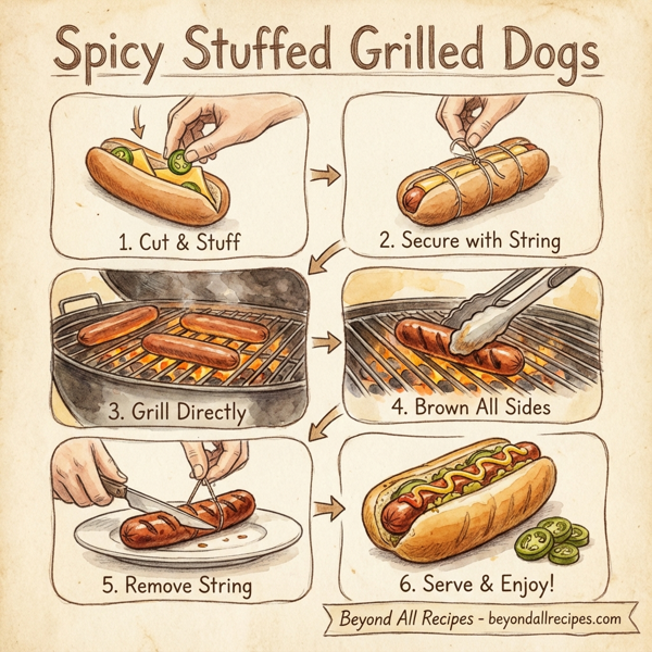 Spicy Stuffed Grilled Dogs instructions