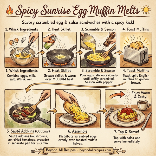 Spicy Sunrise Egg Muffin Melts instructions