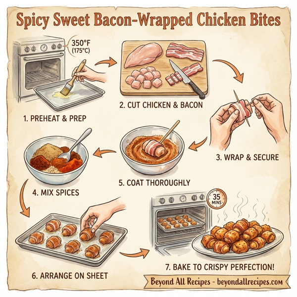 Spicy Sweet Bacon-Wrapped Chicken Bites instructions