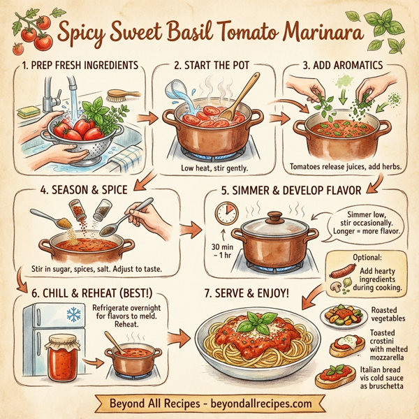 Spicy Sweet Basil Tomato Marinara instructions