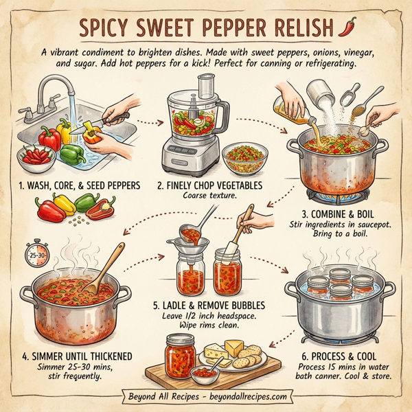 Spicy Sweet Pepper Relish instructions