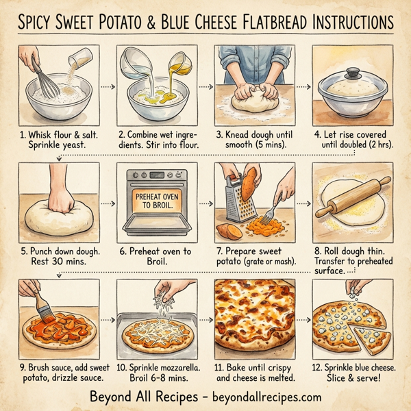 Spicy Sweet Potato & Blue Cheese Flatbread instructions