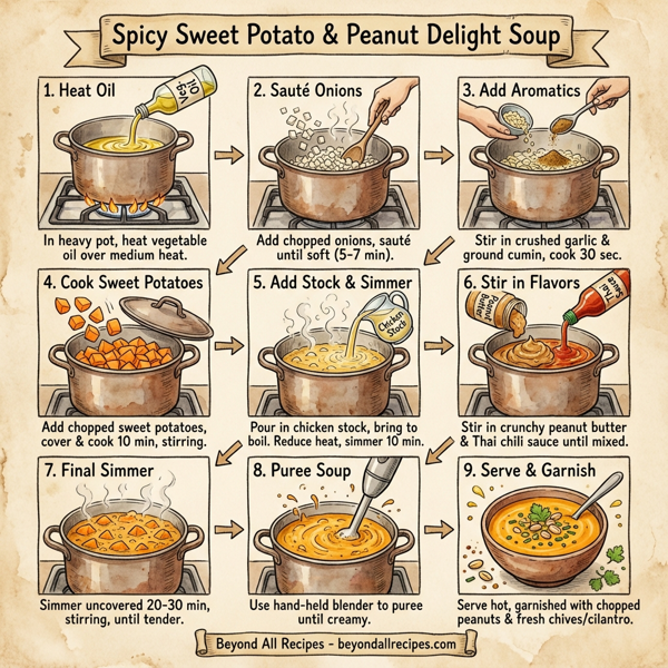 Spicy Sweet Potato & Peanut Delight Soup instructions