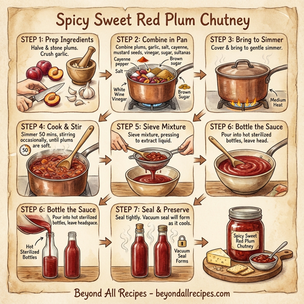 Spicy Sweet Red Plum Chutney instructions
