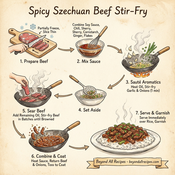 Spicy Szechuan Beef Stir-Fry instructions