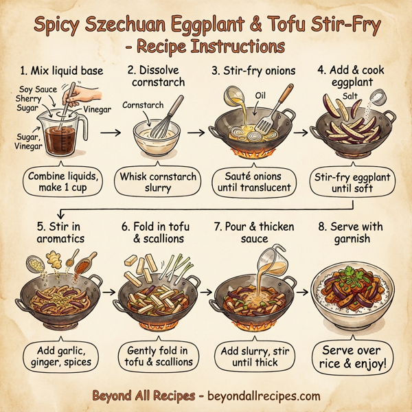 Spicy Szechuan Eggplant and Tofu Stir-Fry instructions