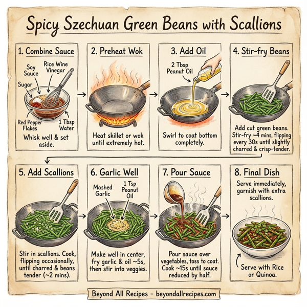 Spicy Szechuan Green Beans with Scallions instructions