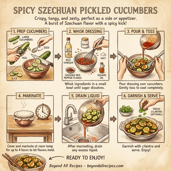 Spicy Szechuan Pickled Cucumbers instructions