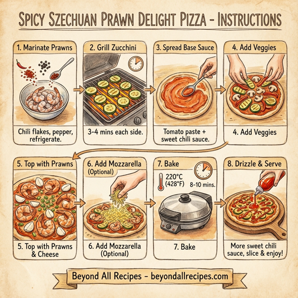Spicy Szechuan Prawn Delight Pizza instructions