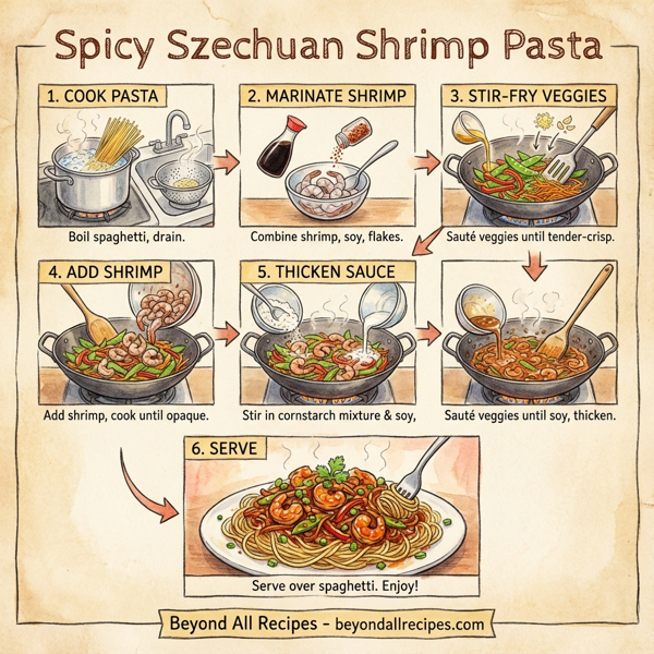Spicy Szechuan Shrimp Pasta instructions