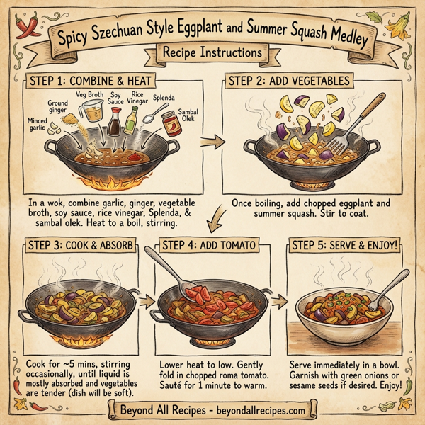 Spicy Szechuan Style Eggplant and Summer Squash Medley instructions