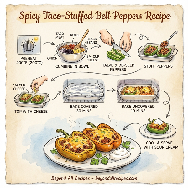 Spicy Taco-Stuffed Bell Peppers instructions