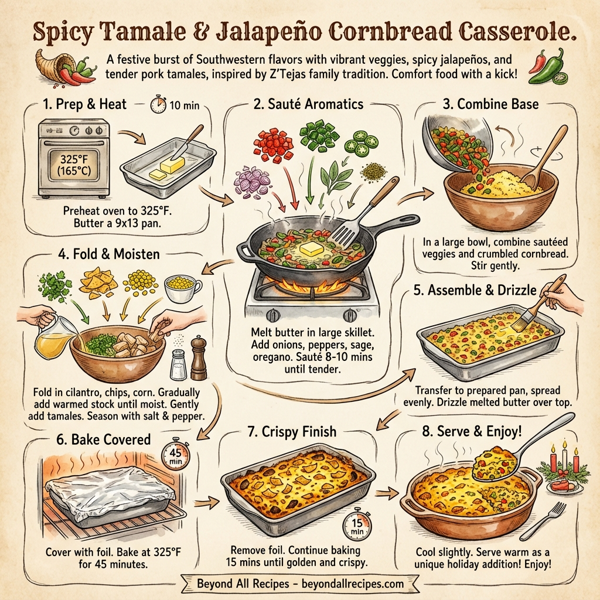Spicy Tamale & Jalapeño Cornbread Casserole instructions