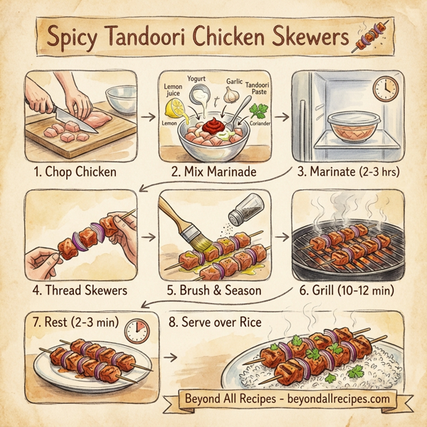 Spicy Tandoori Chicken Skewers instructions
