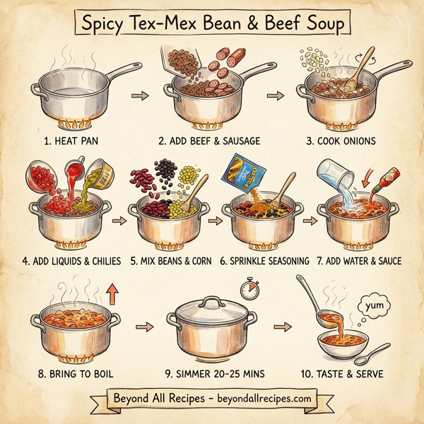 Spicy Tex-Mex Bean & Beef Soup instructions