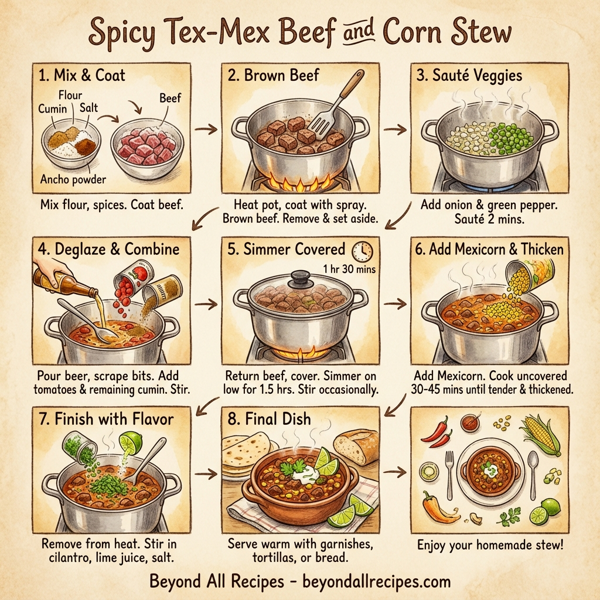 Spicy Tex-Mex Beef and Corn Stew instructions