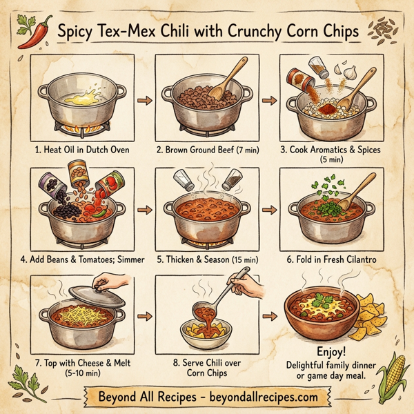 Spicy Tex-Mex Chili with Crunchy Corn Chips instructions
