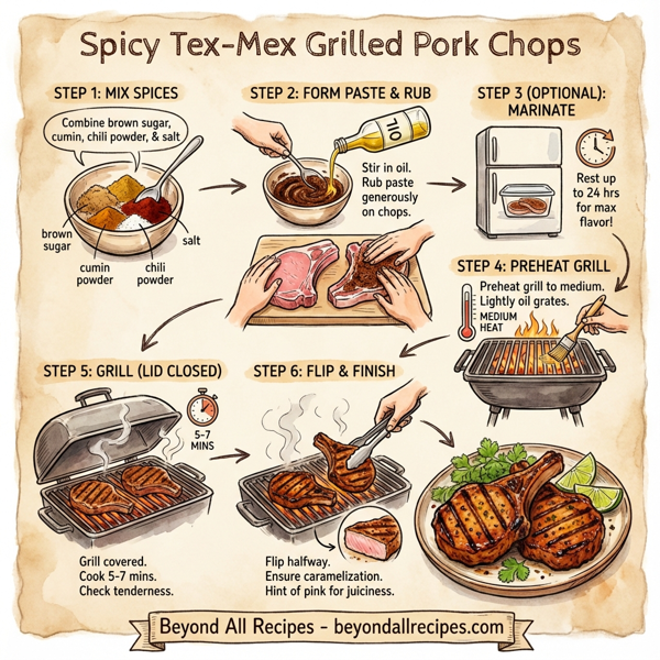 Spicy Tex-Mex Grilled Pork Chops instructions
