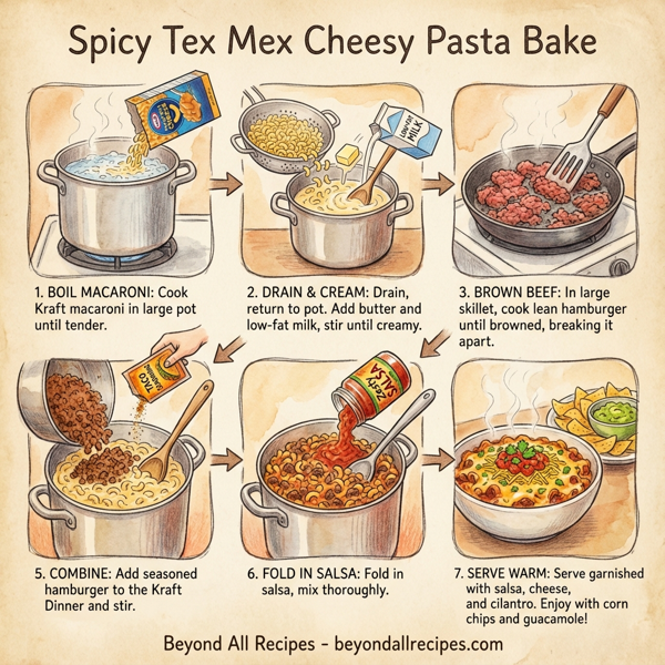 Spicy Tex Mex Cheesy Pasta Bake instructions