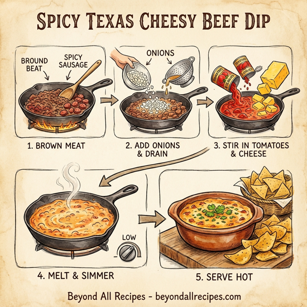 Spicy Texas Cheesy Beef Dip instructions