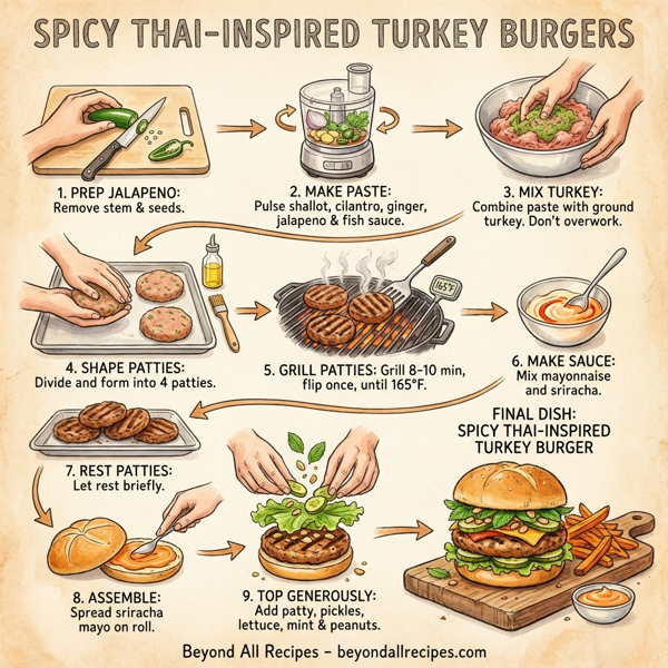 Spicy Thai-Inspired Turkey Burgers instructions