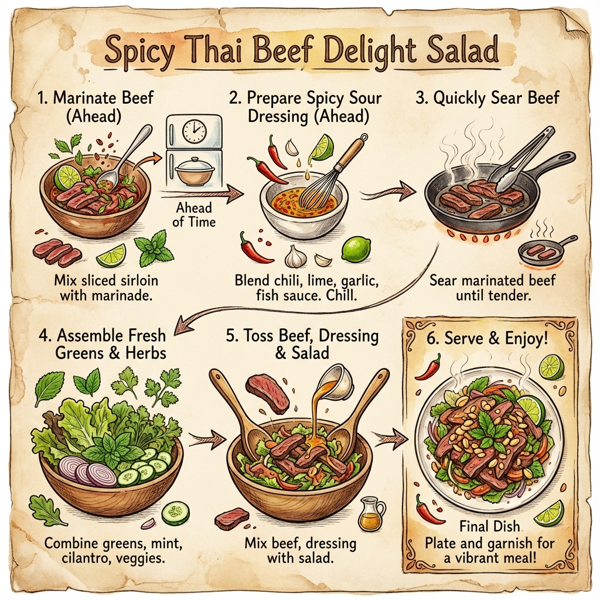 Spicy Thai Beef Delight Salad instructions