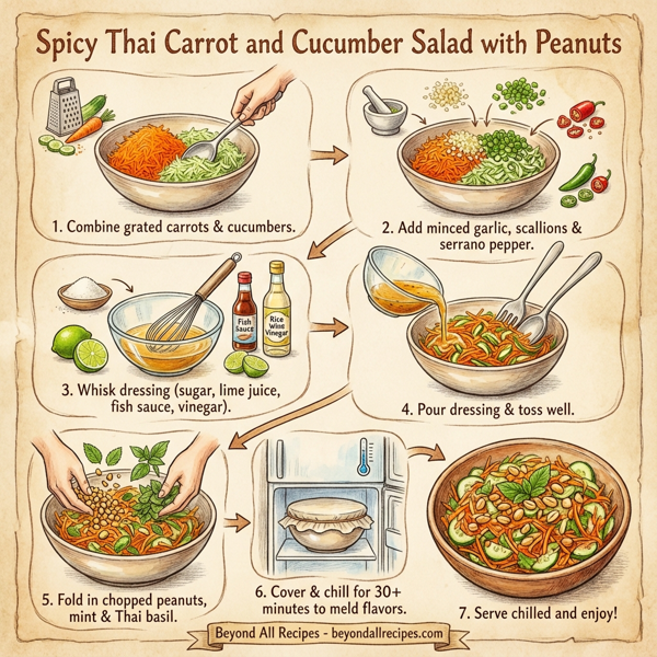 Spicy Thai Carrot and Cucumber Salad with Peanuts instructions