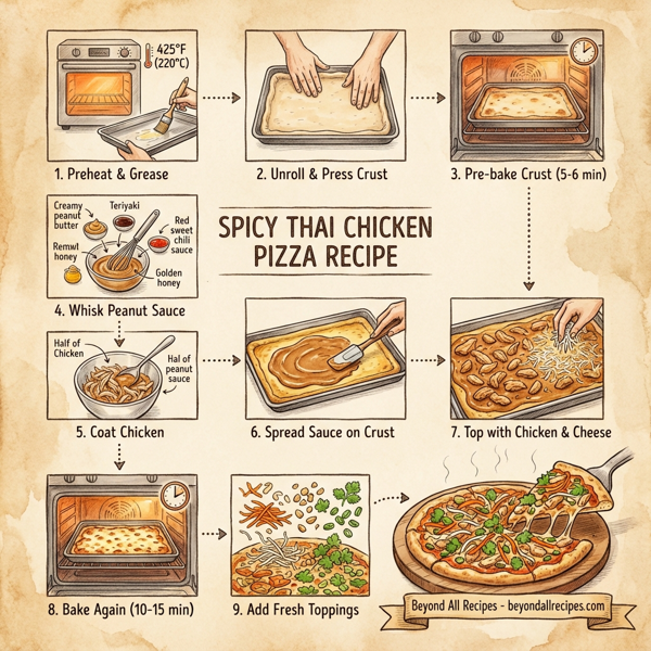 Spicy Thai Chicken Pizza instructions