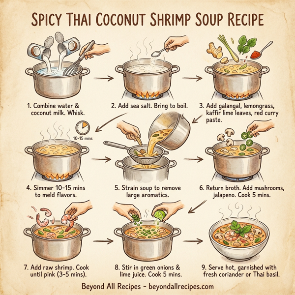 Spicy Thai Coconut Shrimp Soup instructions