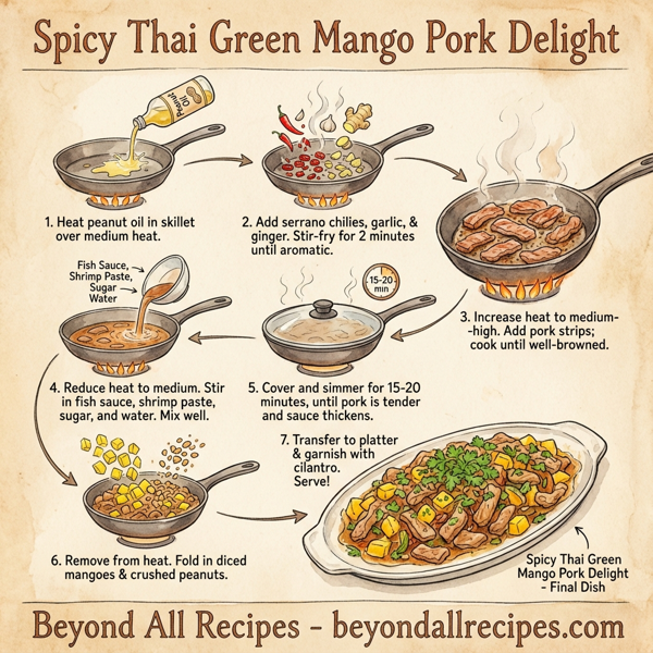 Spicy Thai Green Mango Pork Delight instructions