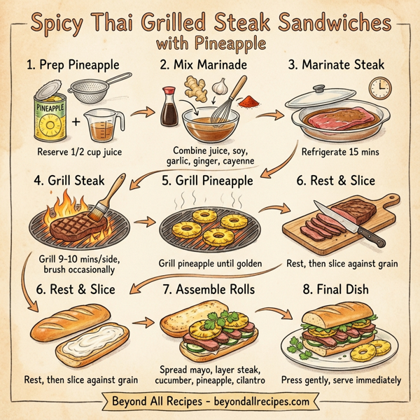 Spicy Thai Grilled Steak Sandwiches with Pineapple instructions