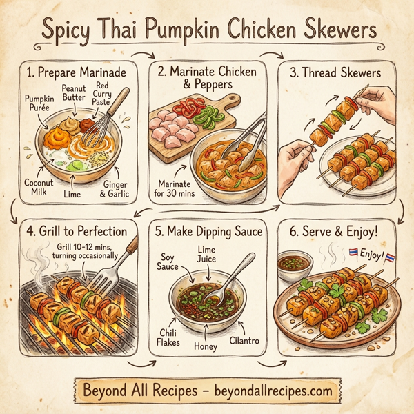Spicy Thai Pumpkin Chicken Skewers instructions