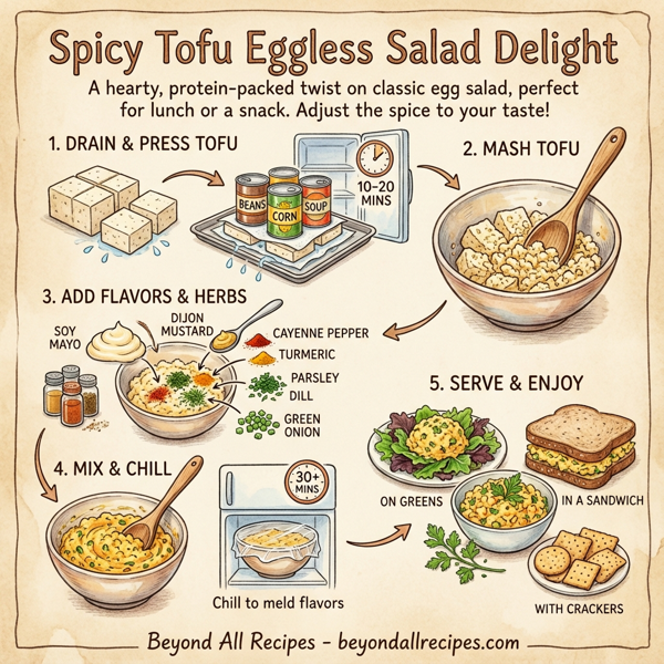 Spicy Tofu Eggless Salad Delight instructions