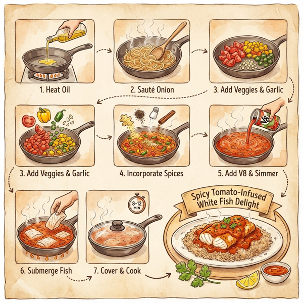 Spicy Tomato-Infused White Fish Delight instructions