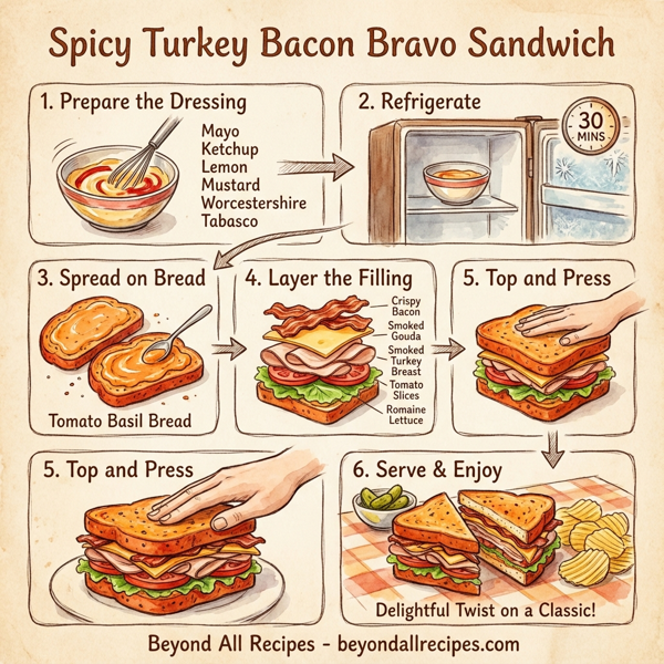 Spicy Turkey Bacon Bravo Sandwich instructions