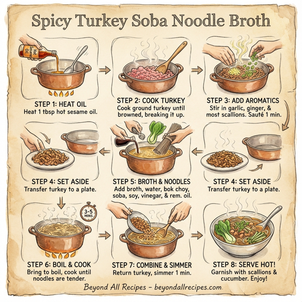 Spicy Turkey Soba Noodle Broth instructions