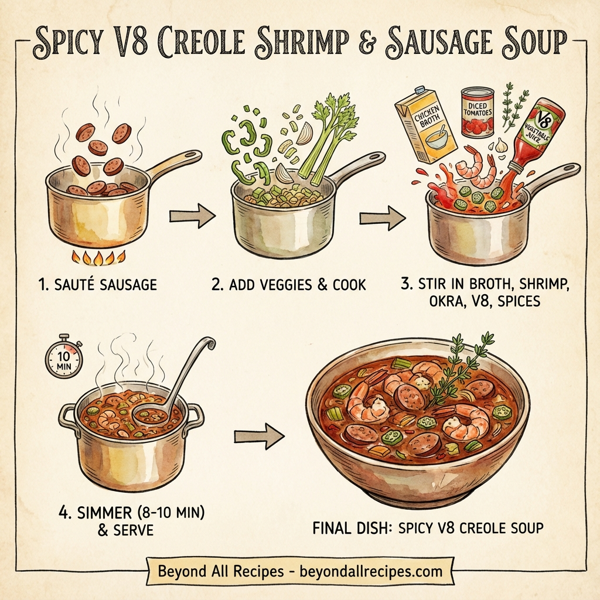 Spicy V8 Creole Shrimp and Sausage Soup instructions