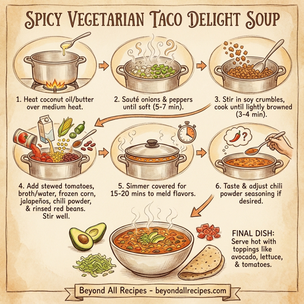 Spicy Vegetarian Taco Delight Soup instructions