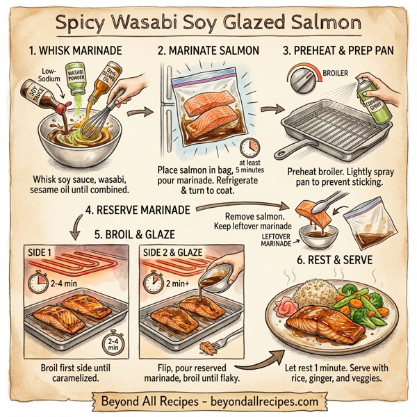 Spicy Wasabi Soy Glazed Salmon instructions