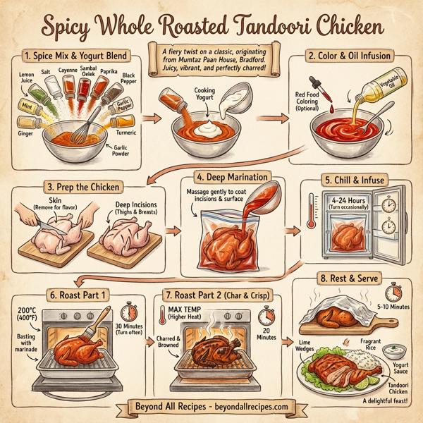 Spicy Whole Roasted Tandoori Chicken instructions