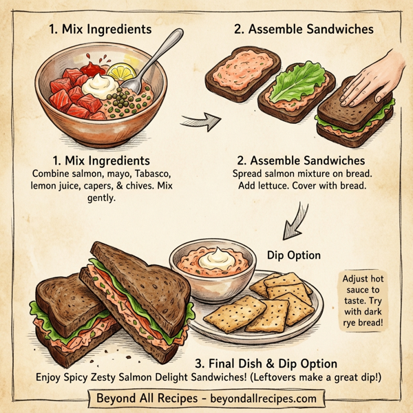 Spicy Zesty Salmon Delight Sandwiches instructions