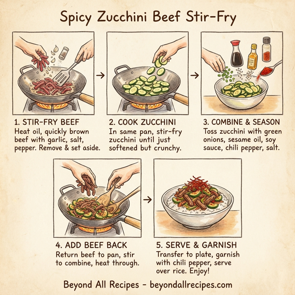 Spicy Zucchini Beef Stir-Fry instructions