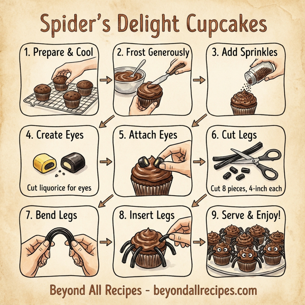 Spider's Delight Cupcakes instructions