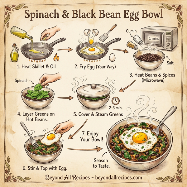 Spinach & Black Bean Egg Bowl instructions