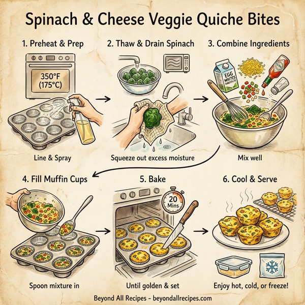 Spinach & Cheese Veggie Quiche Bites instructions