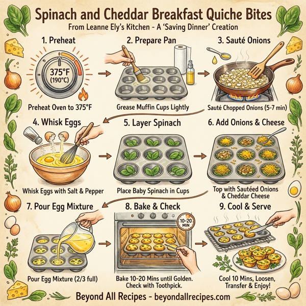 Spinach and Cheddar Breakfast Quiche Bites instructions