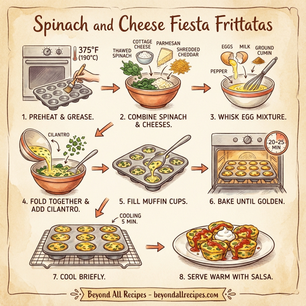 Spinach and Cheese Fiesta Frittatas instructions